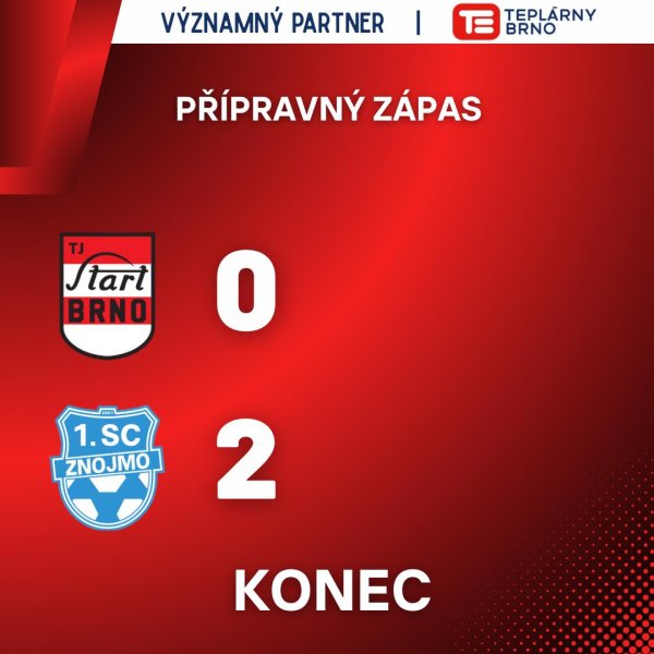 A-tým prohrál přípravný zápas se Znojmem