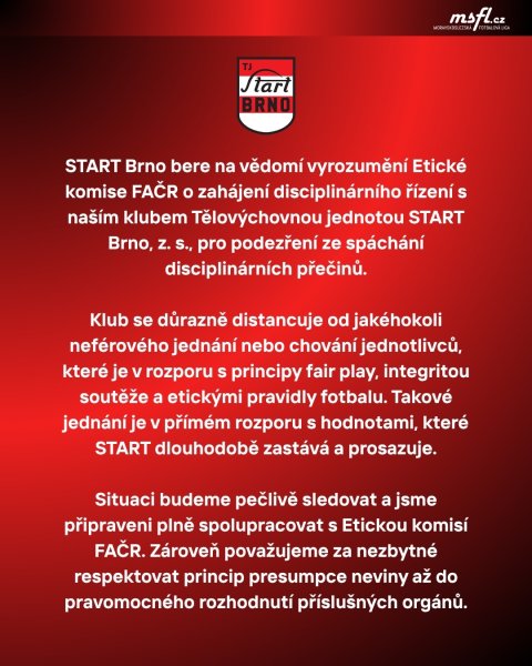 Vyjádření klubu ke včerejší situaci